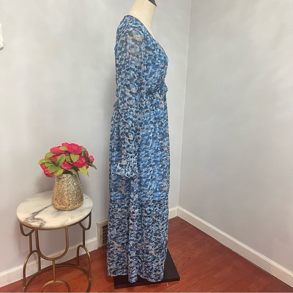 Raga Neela Long Sleeve Maxi Dress In Light Multi Blue- New With Tag- Reemoly - Picture 13 of 14